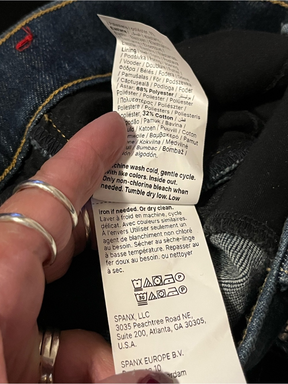 SPANX Authentic 360 High Rise Wide Leg Jeans Dark Medium Wash M 8/10 - Picture 13 of 14